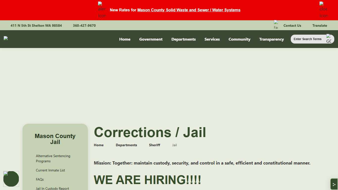 Corrections / Jail
